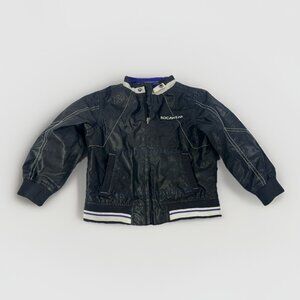 Vintage Y2K Rocawear Jacket 2T Black Varsity Bomber Coat Hip Hop Style